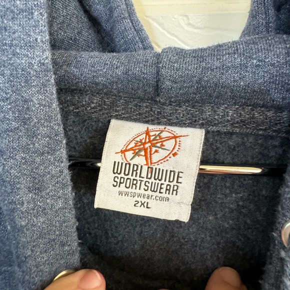 High End Monterey California Gray Blue Men’s XXL Beach Surf Hoodie MINTY - Picture 5 of 5